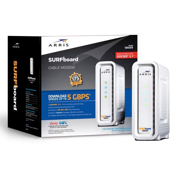 SURFboard SB8200 DOCSIS 3.1 Gigabit Cable Modem, Arris, Mfr#: 1000205